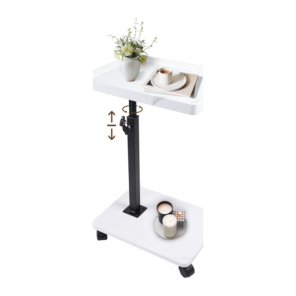 C Table Side Table End Table Adjustable Height，C Shaped End for Couch，Snack T...