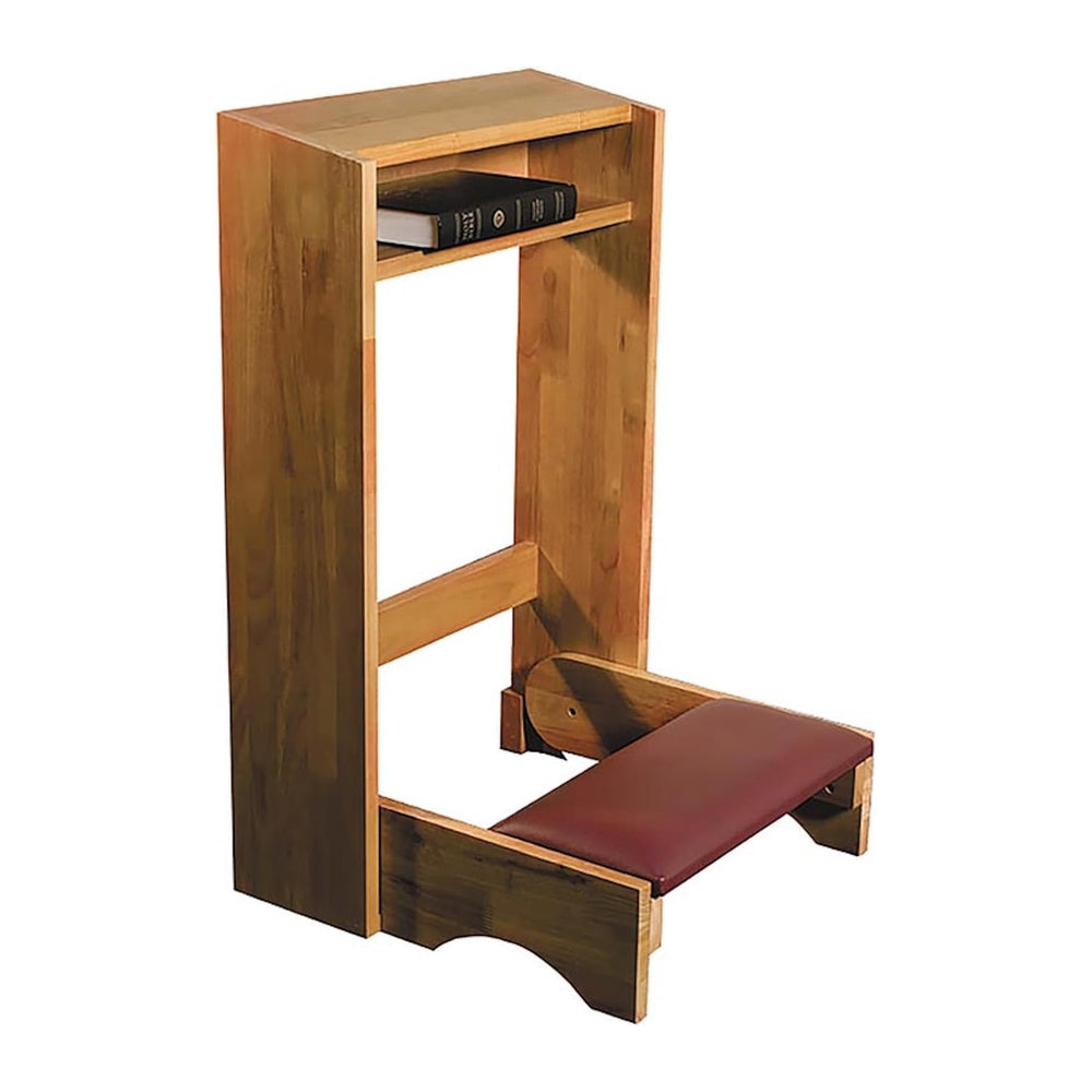 CB Church Supply Solid Maple Folding Padded Kneeler, Standard, Pecan Stain