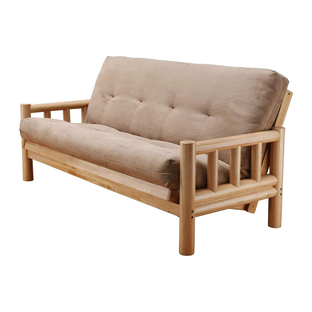 Chalet Complete Futon - Frame and Mattress Set - Log Like with Innerspring Fu...