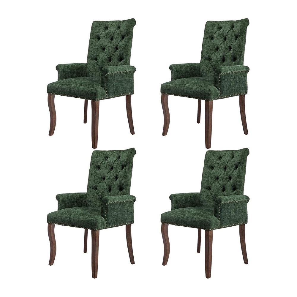 cinkehome Set of 4 Upholstered Dining Chairs, Dining Room Kitchen Chair with ...