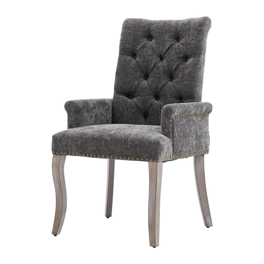 cinkehome Upholstered Dining Chairs, Dining Room Kitchen Chair with Armrest a...