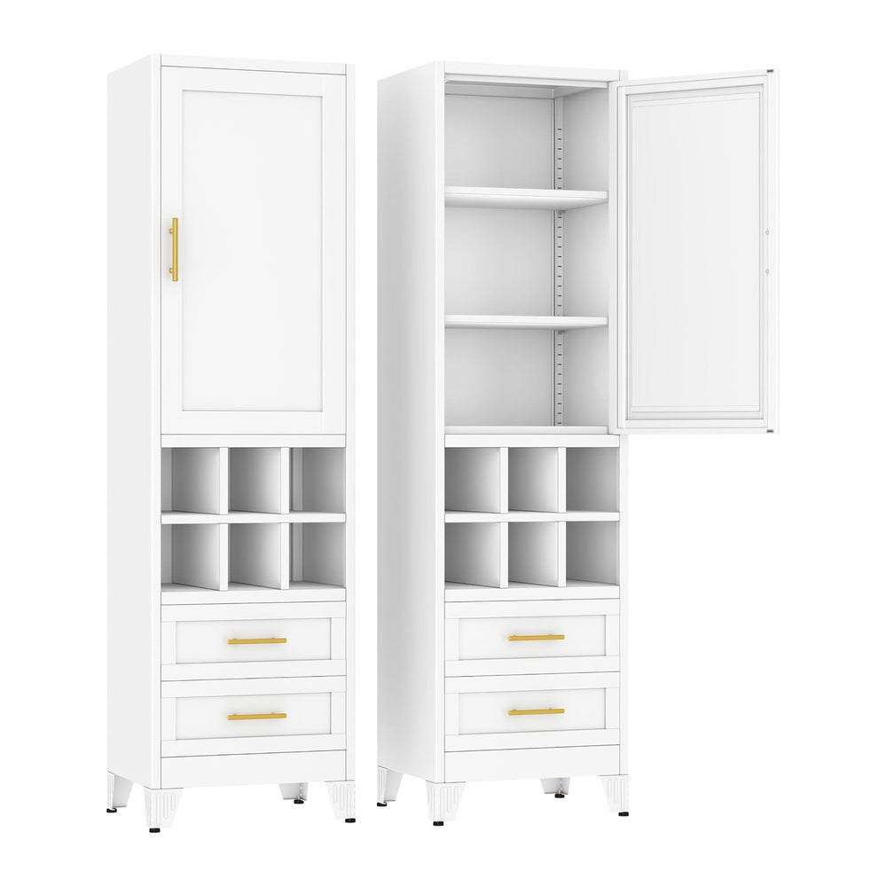 Ckzbx Tall Narrow Storage Cabinet, 66.93" H Tall Bathroom Cabinet Metal ...