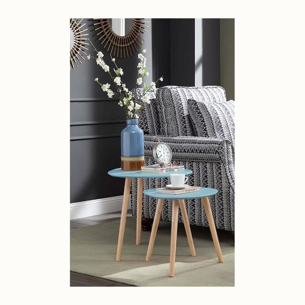 Convenience Concepts Oslo Nesting End Tables, Sea Foam / Light Oak