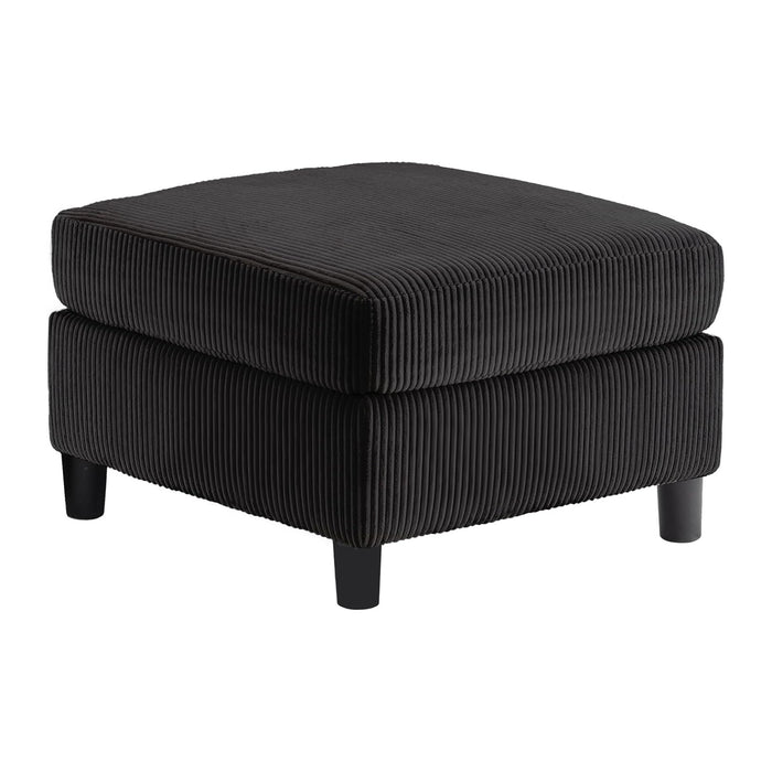 Corduroy Ottoman for Modular Sectional Sofa, Black | Storage