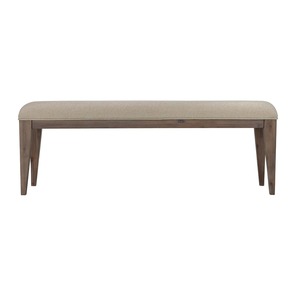 Cortesi Home Leno Bench with Neutral Linen Fabric
