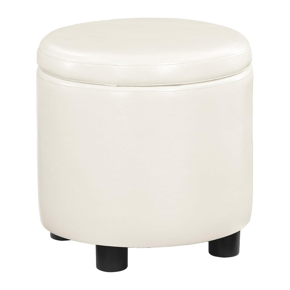Designs4Comfort Round Accent Storage Ottoman with Reversible Tray Lid