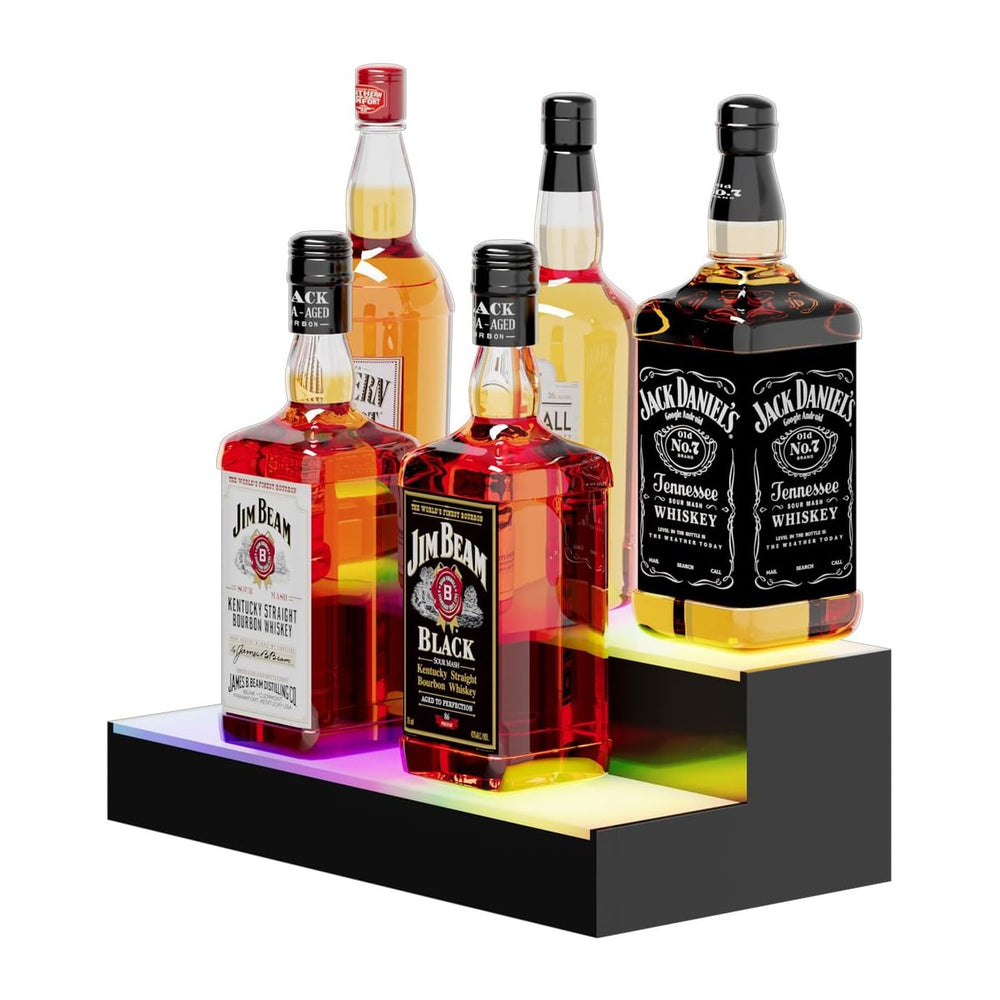 Dethan 2 Tier 15 Inch Liquor Bottle Display Shelf - Wine Racks with Multi-Col...