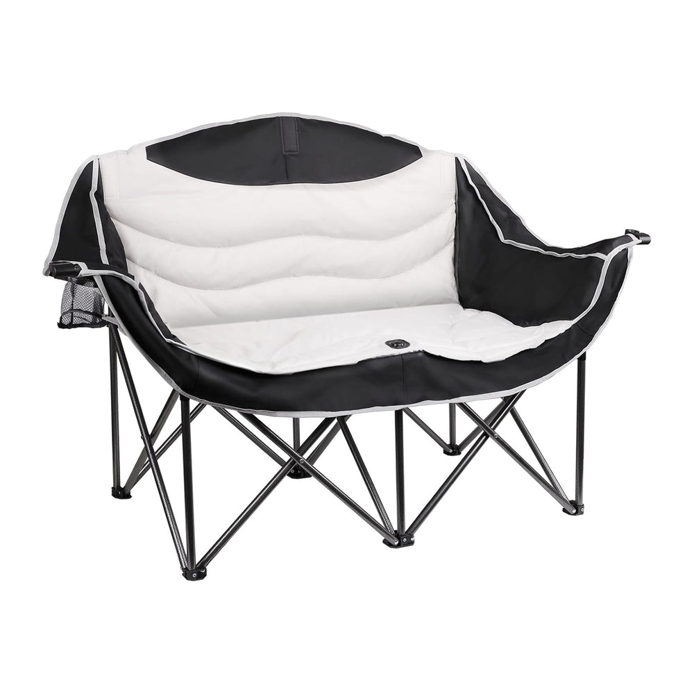 Double Camping Chair 2 Person Oversized Heavy Duty Padded Outdoor Folding Lov...