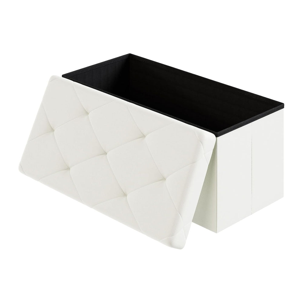 DUMOS 30 Inches Folding Ottoman with Storage Bench, Foot Rest Stool, End of B...