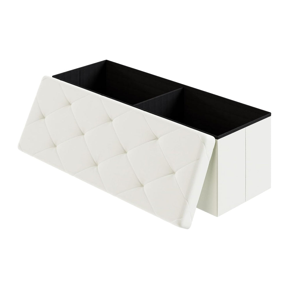 DUMOS 43 Inch Folding Ottoman with Storage Bench, Foot Rest Stool Ottoman | U...