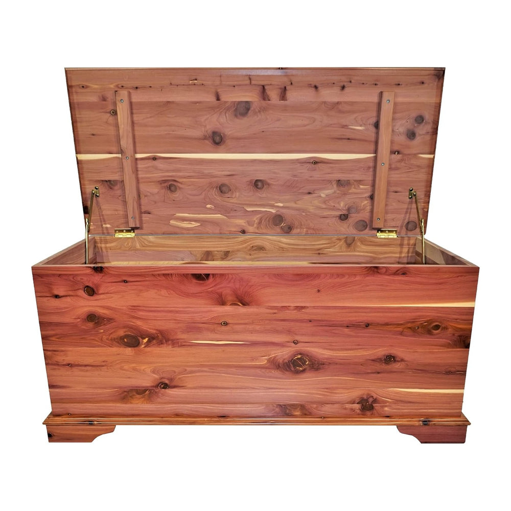 DutchCrafters Rustic Solid Wood Natural Wooden Cedar Chest, Aromatic Cedar Sc...