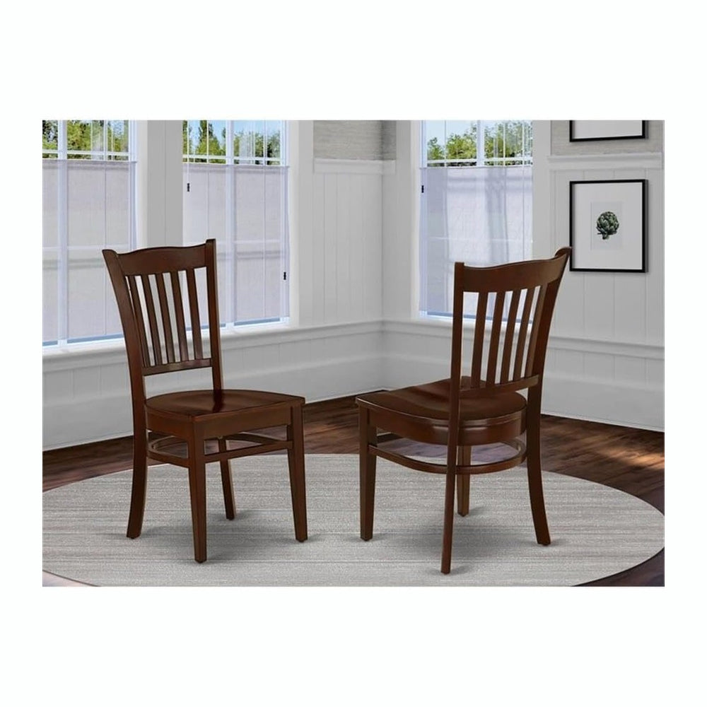 East West Furniture GRC-MAH-W Groton Dining Room Chairs - Slat Back Wood Seat...