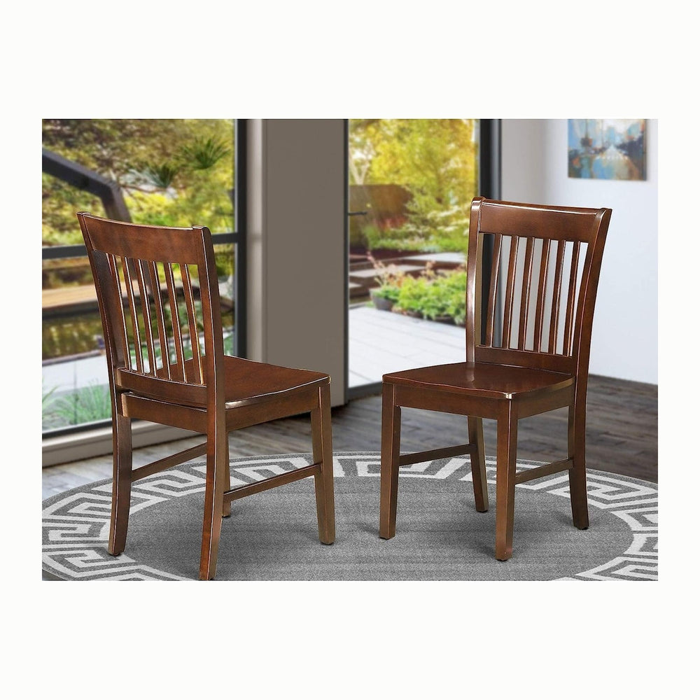 East West Furniture NFC-MAH-W Norfolk Dining Room Chairs - Slat Back Solid Wo...