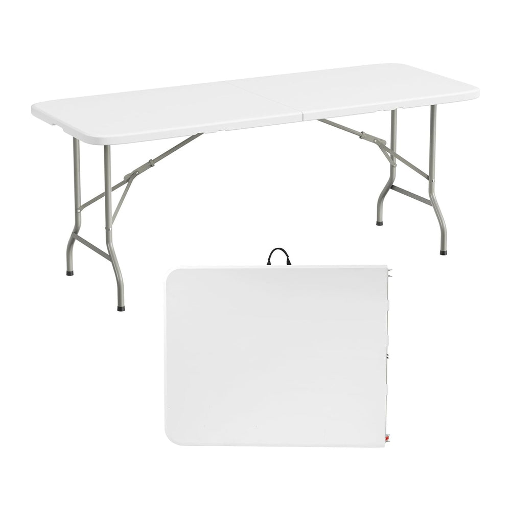 Elevon 6 Feet Heavy Duty Folding Table with Adjustable Height, Fold-in-Half P...