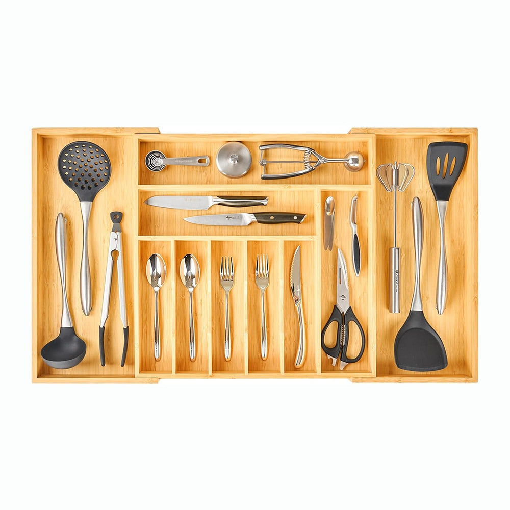 Extra Large Expandable Kitchen Siverware Utensils Drawer Organizer, 19" ...