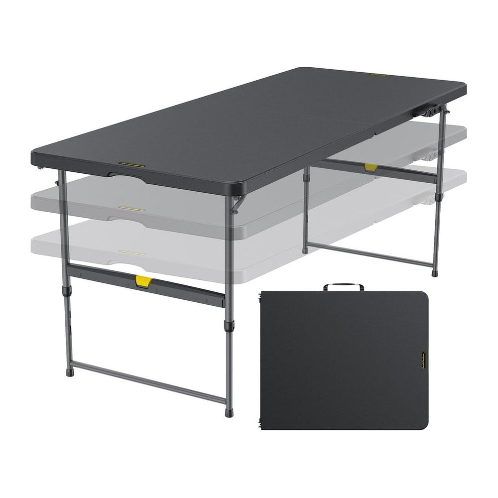 FanttikOutdoor Folding Table 6ft Quick Adjust 3 Heights Picnic Party Dining |...