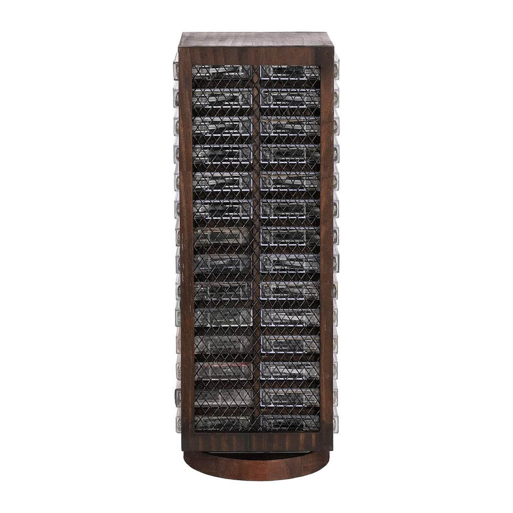FARM IN Cassette Tape Storage, 360-Degree Rotatable Design Farmhouse Style Ca...
