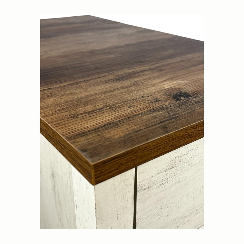 Farmhouse End Table Bedside Table with Charging Station,Night Stand with Barn...
