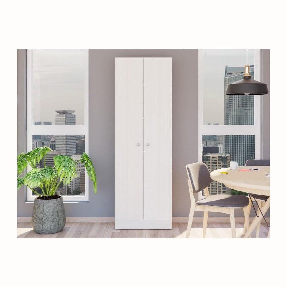 Farmhouse Multistorage Cabinet, Storage Locker with Two Doors and Five Intern...