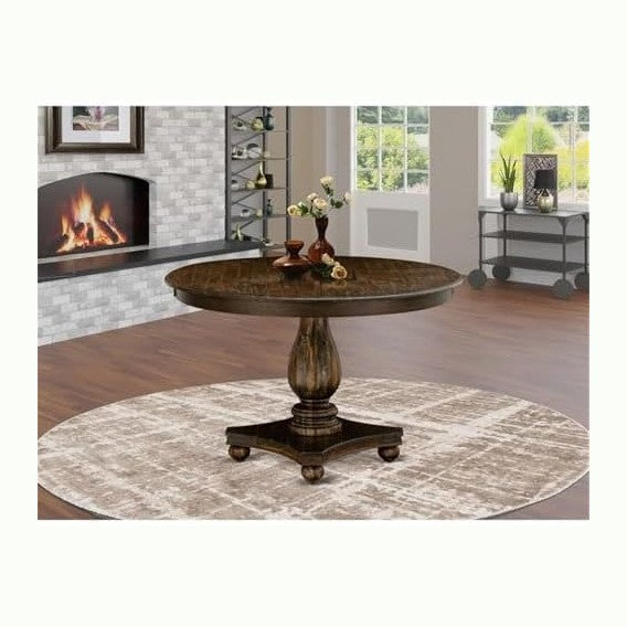 FE2-07-TP Ferris Dining Table - a Round Wooden Table Top with Pedestal Base, ...