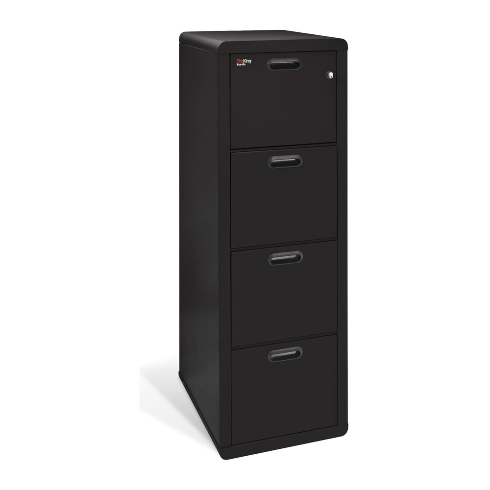 FireKing Turtle Contour - 4 Drawer Fire Safe File Cabinet with Key Lock - 1 H...