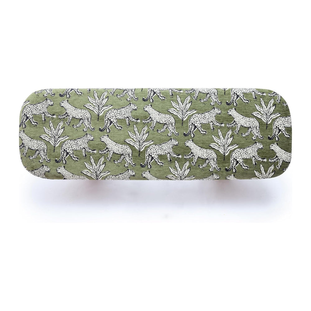 First of a Kind Bench in Olive Green Jacquard