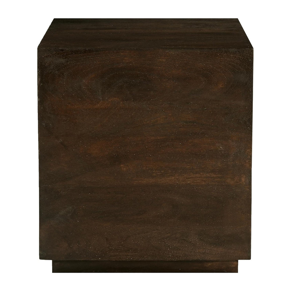 Flagstaff Square Side Table in Modern Barista Brown Finish on Solid Wood