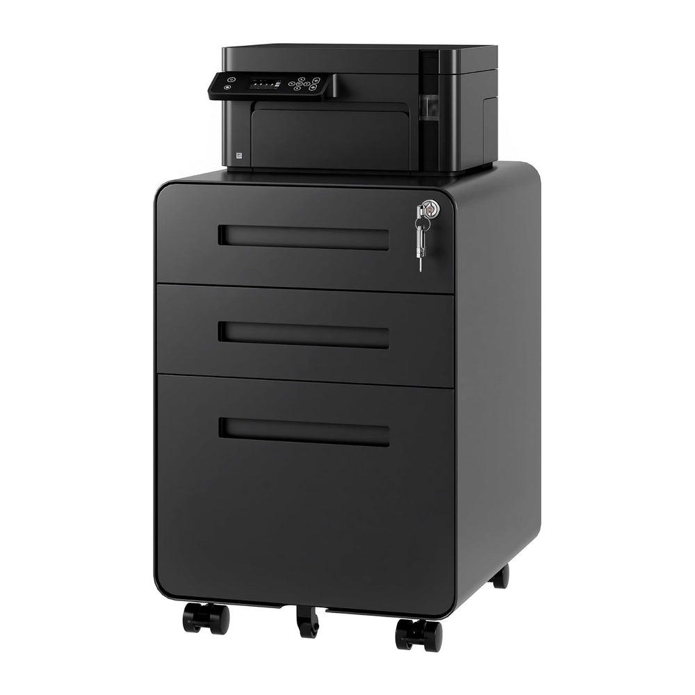 FLEXISPOT 3 Drawer File Cabinet, Mobile Metal Filing Cabinet with Lock,Legal/...