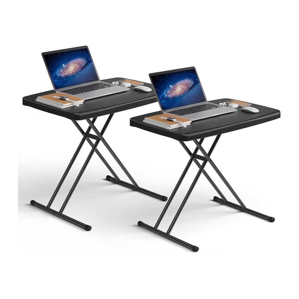 Folding Table 30 Inch -2Pack, Small Desk Adjustable Height TV Tray for Laptop...