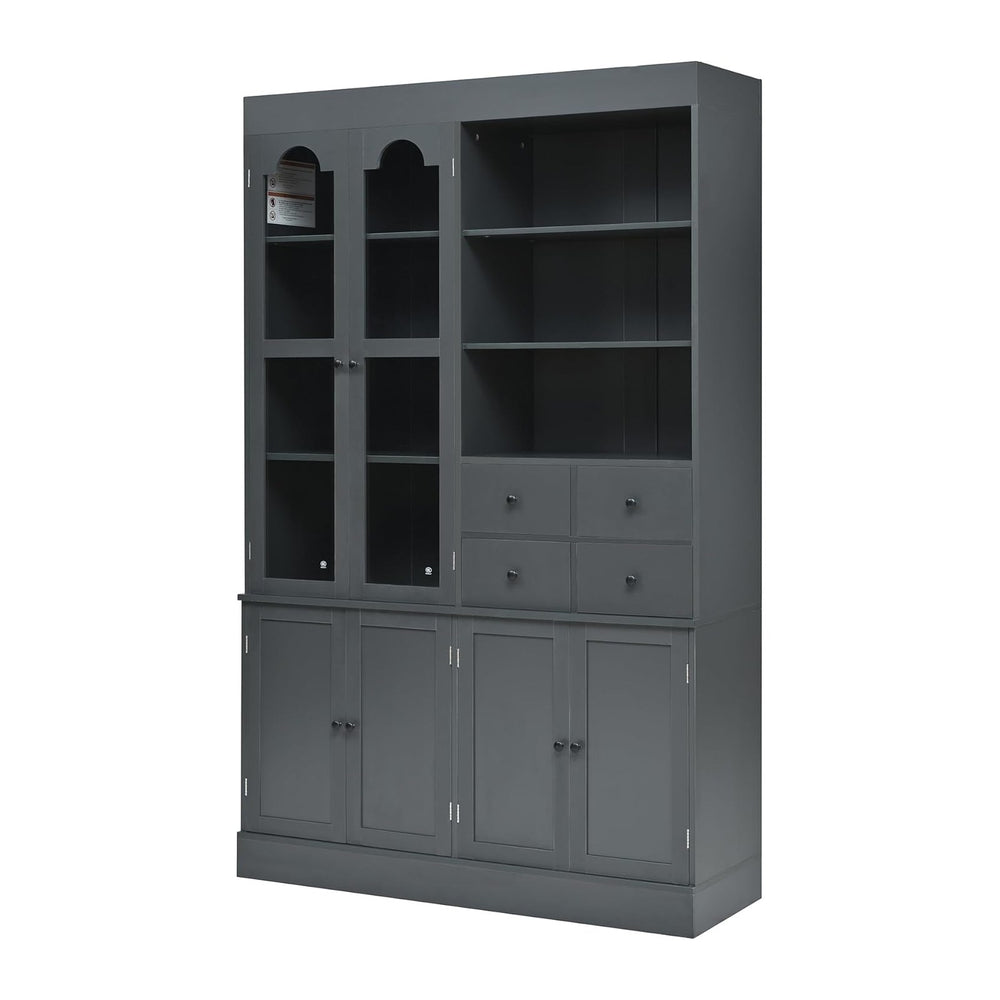 Freestanding Kitchen Pantry Cabinet with Drawers, Shelves, Gray | Freestandin...