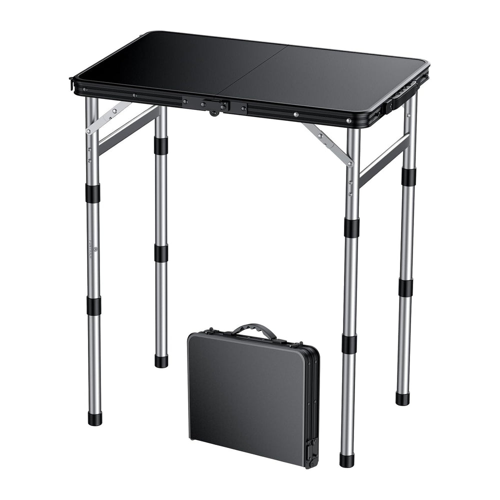 FUNYKICH Camping Table with Waterproof Plastic Tabletop 22.8''x15.7&#...