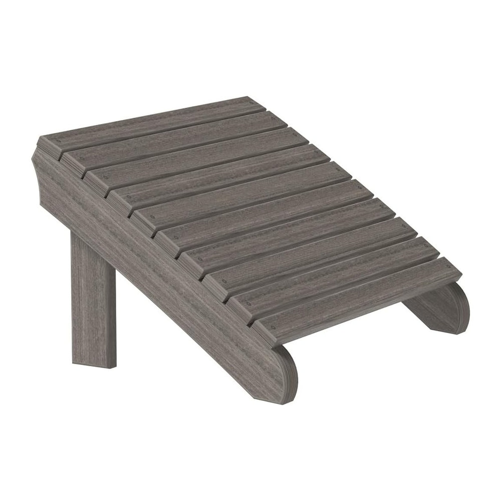 Furniture Barn USA Poly Lumber Deluxe Adirondack Footrest, Coastal Gray
