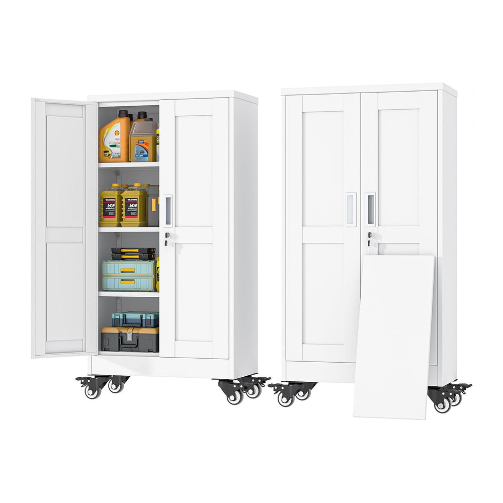 GAIOUS Metal Garage Storage Cabinet with Lock and Wheels, 45.7" Tall Met...