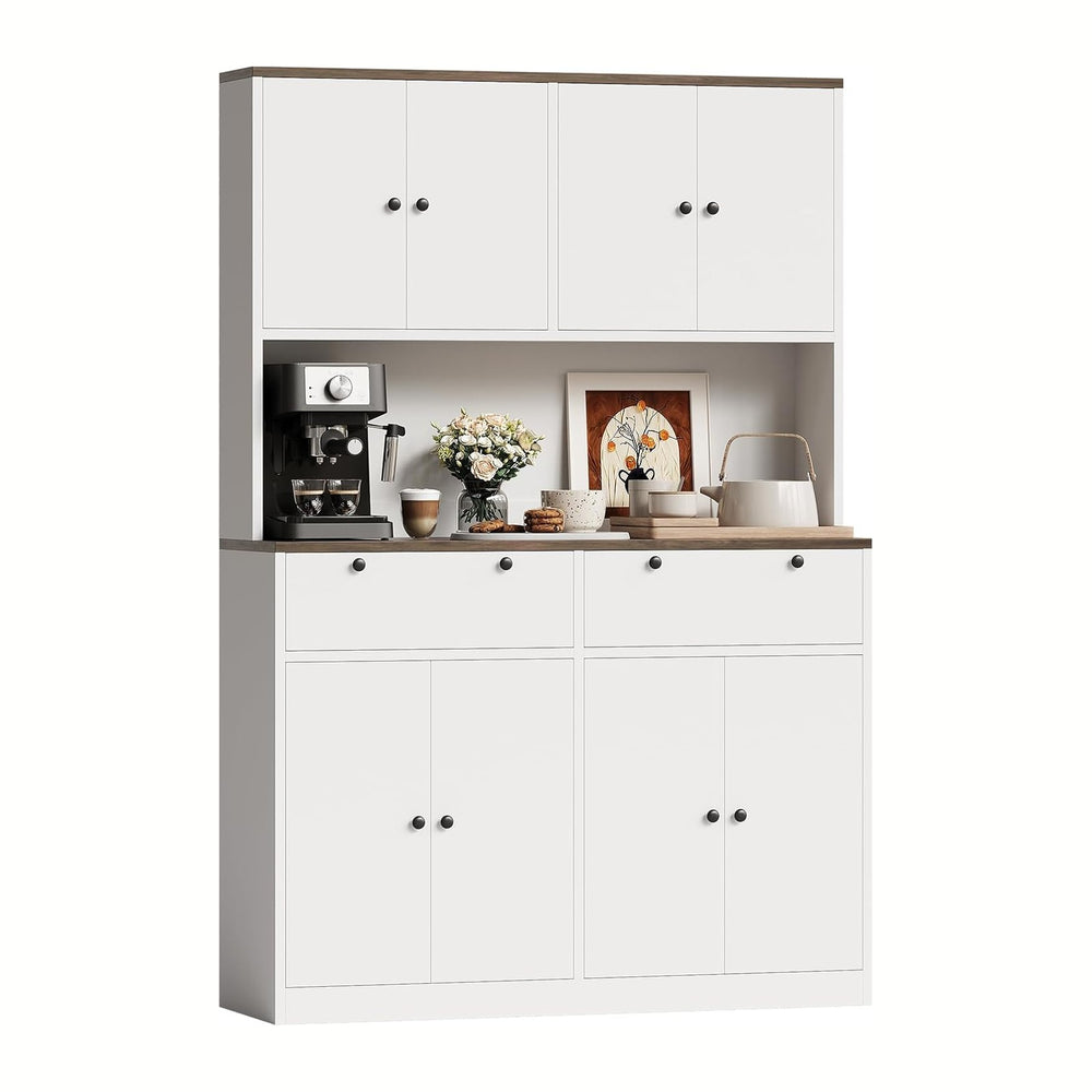 Garvee 71" Tall Kitchen Pantry Storage Cabinet with Charging Station, Fo...