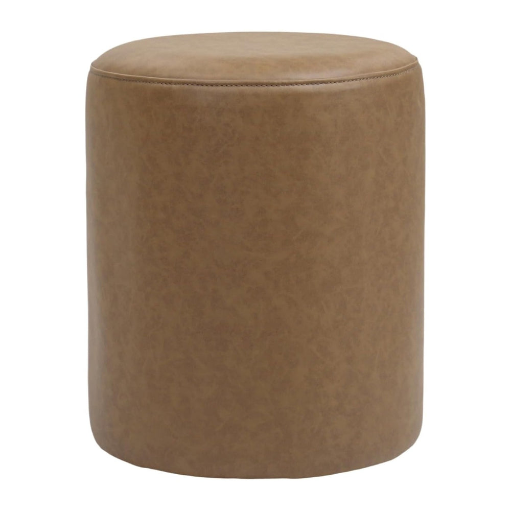 Get Set Style Modern Round Ottoman with Soft Padded Seat, Multifunctional Van...