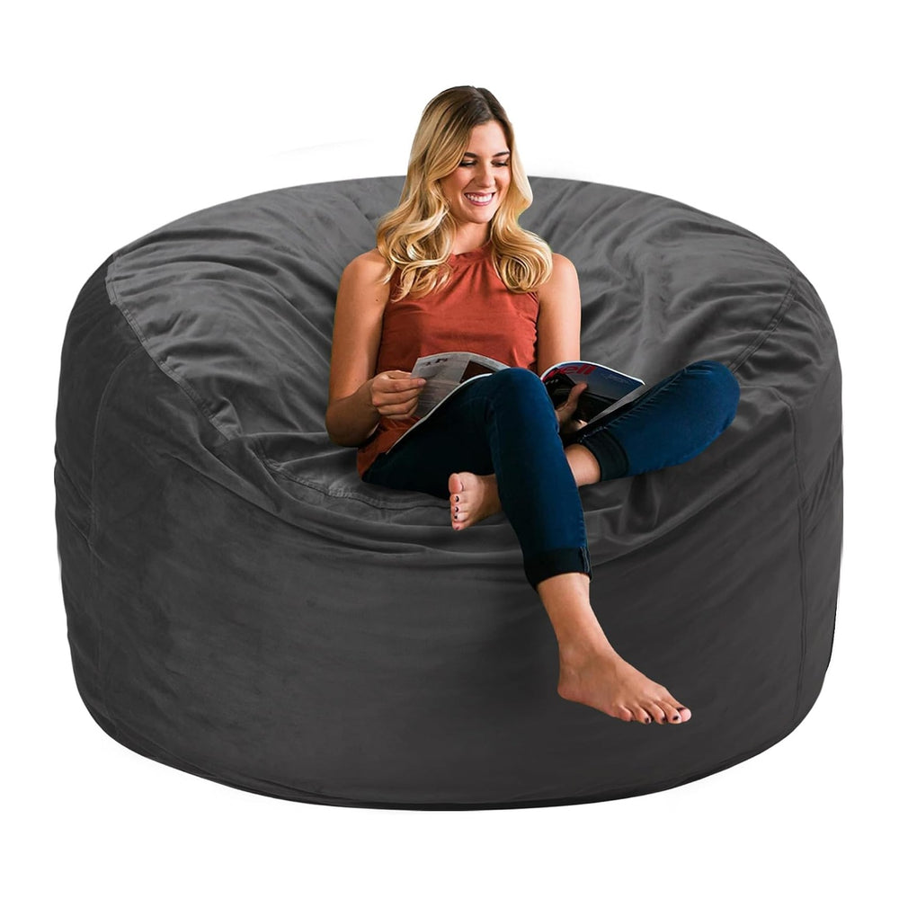 HABUTWAY Bean Bag Chair 3Ft Luxurious Velvet Ultra Soft Fur with High Rebound...