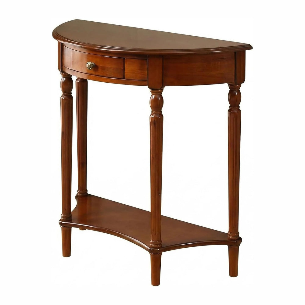 Half Moon Table, Table Solid Wood with Drawer Half-Moon Porch Side, Entryway ...