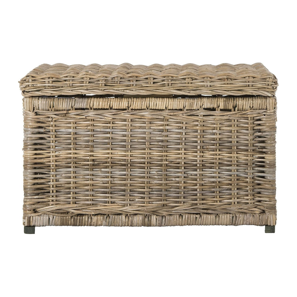happimess Elijah 31" Wicker Storage Trunk Footlocker Chest, Natural | Ra...