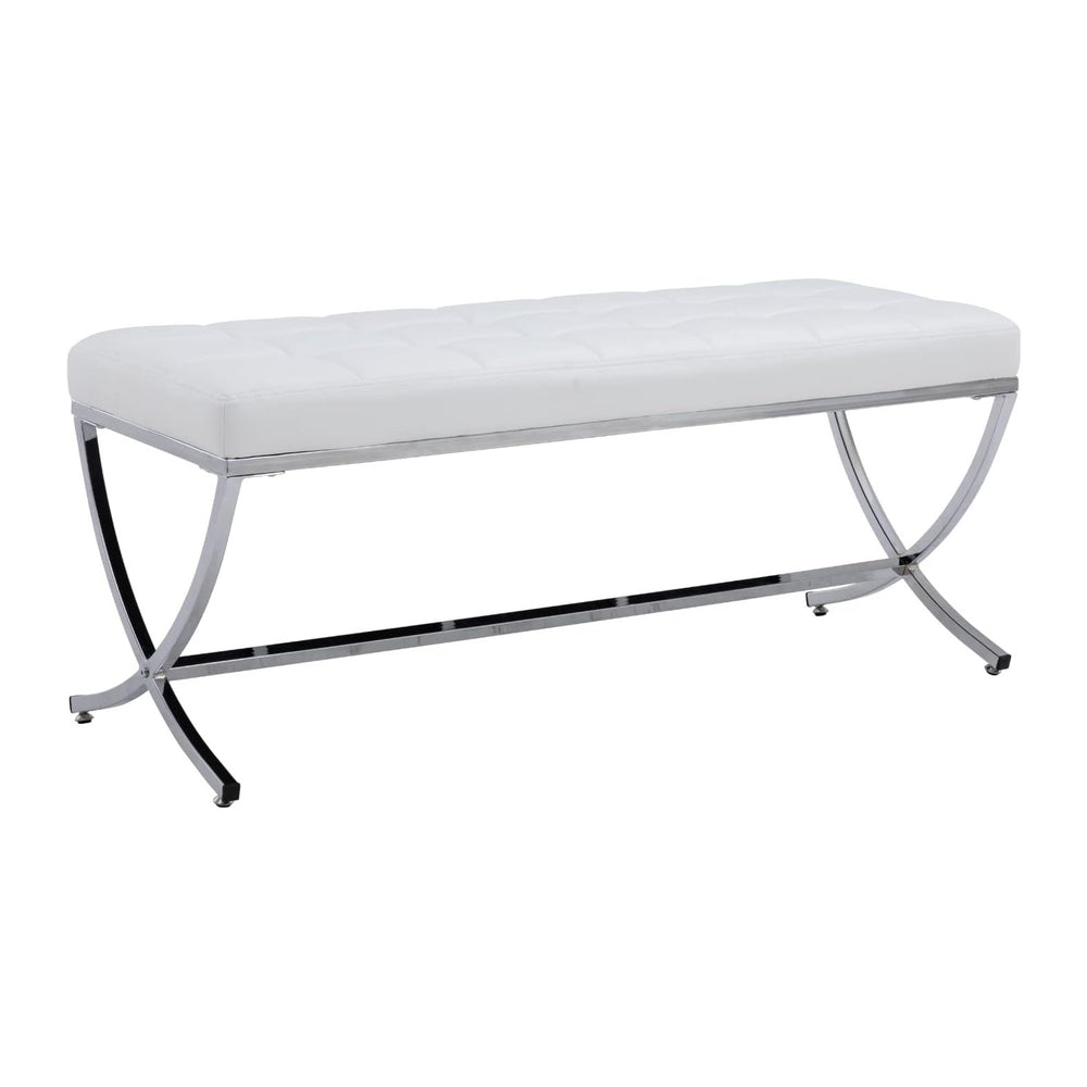 HEAH-YO Modern Button Tufted Bench, PU Faux Leather Ottoman Dining Bench, Sty...