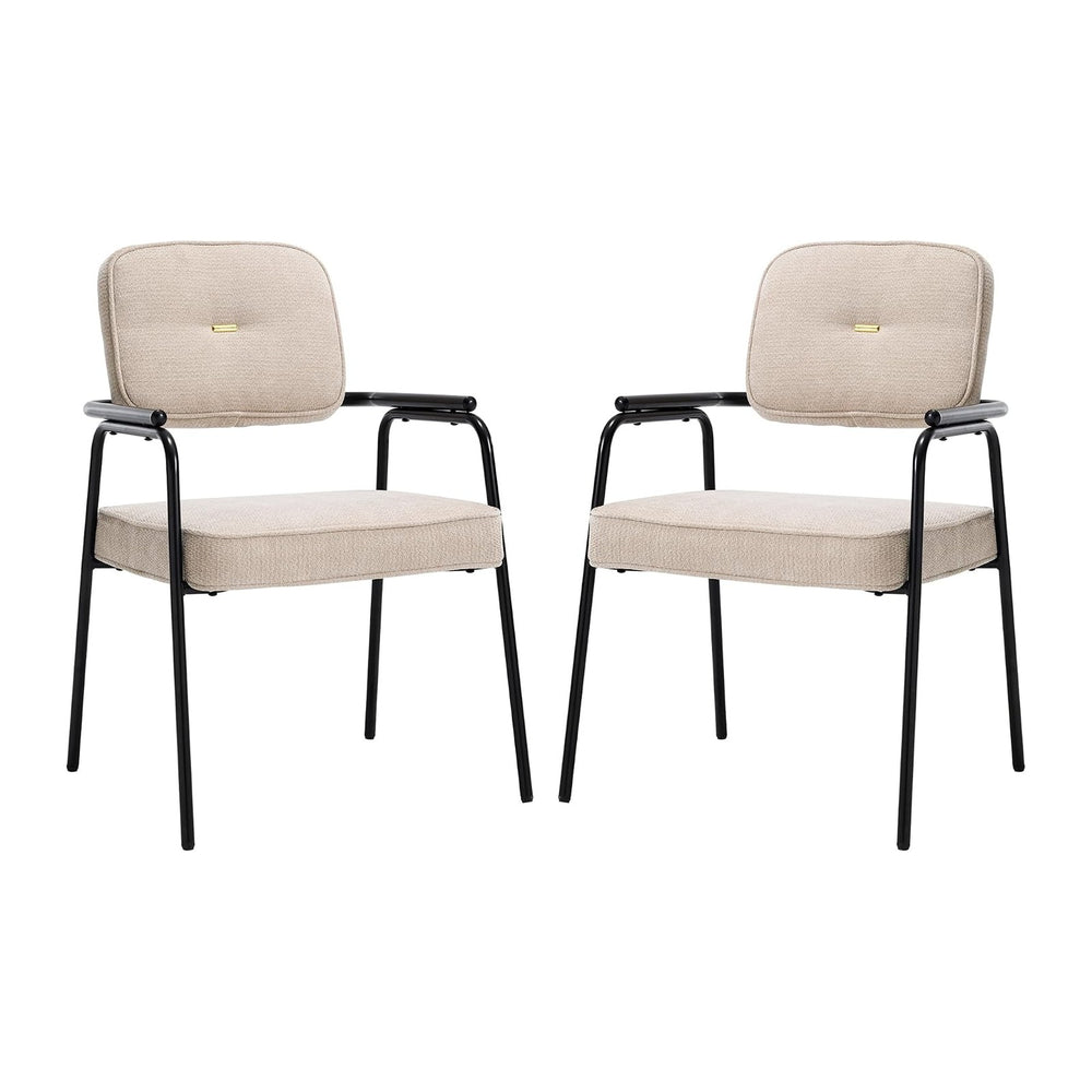 HENGJIANYI Accent Chair Dining Chair Set of 2, Chenille Upholstered Armchair ...
