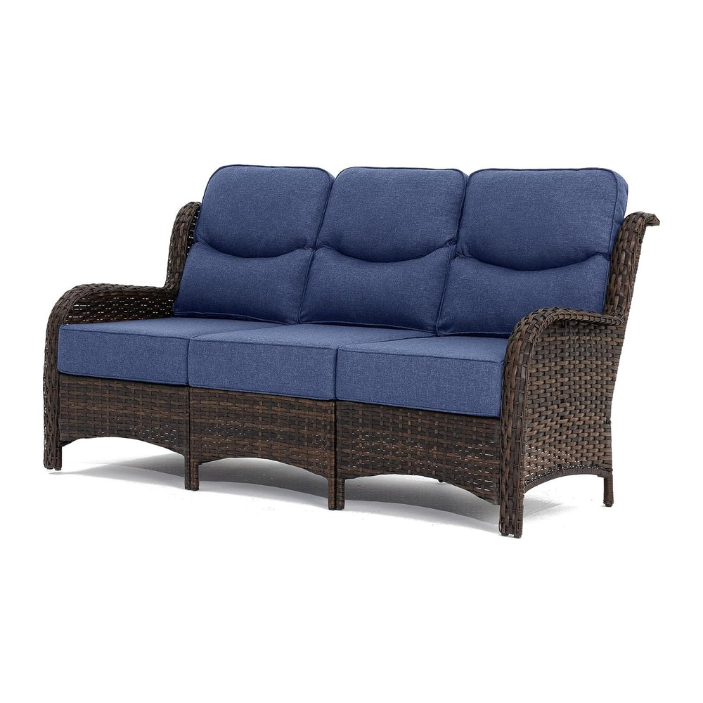 HILLGA Oversized 3-Seater Outdoor Couch with High Back and 6-Inch Cushions | ...
