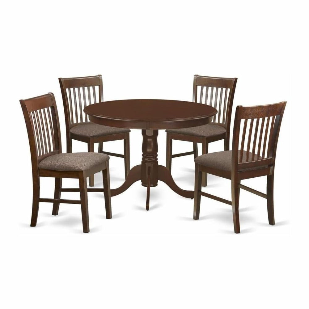 HomeStock 5 Piece Dinette Set for 4 Includes a Round Dining Table with Pedest...