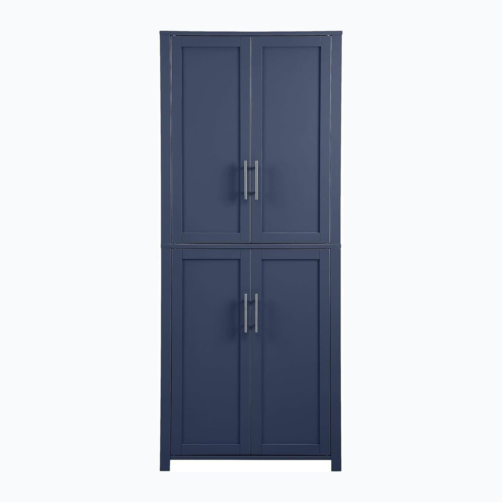 HomeStock African Artistry Tall Kitchen Storage Pantry - Navy Finish