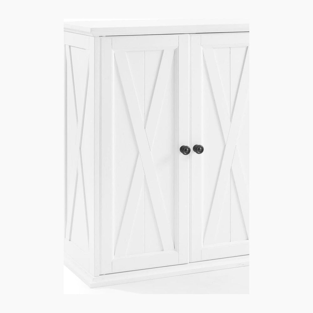HomeStock Pantry Cabinet - Stackable Kitchen Storage, Adjustable Shelves, Whi...