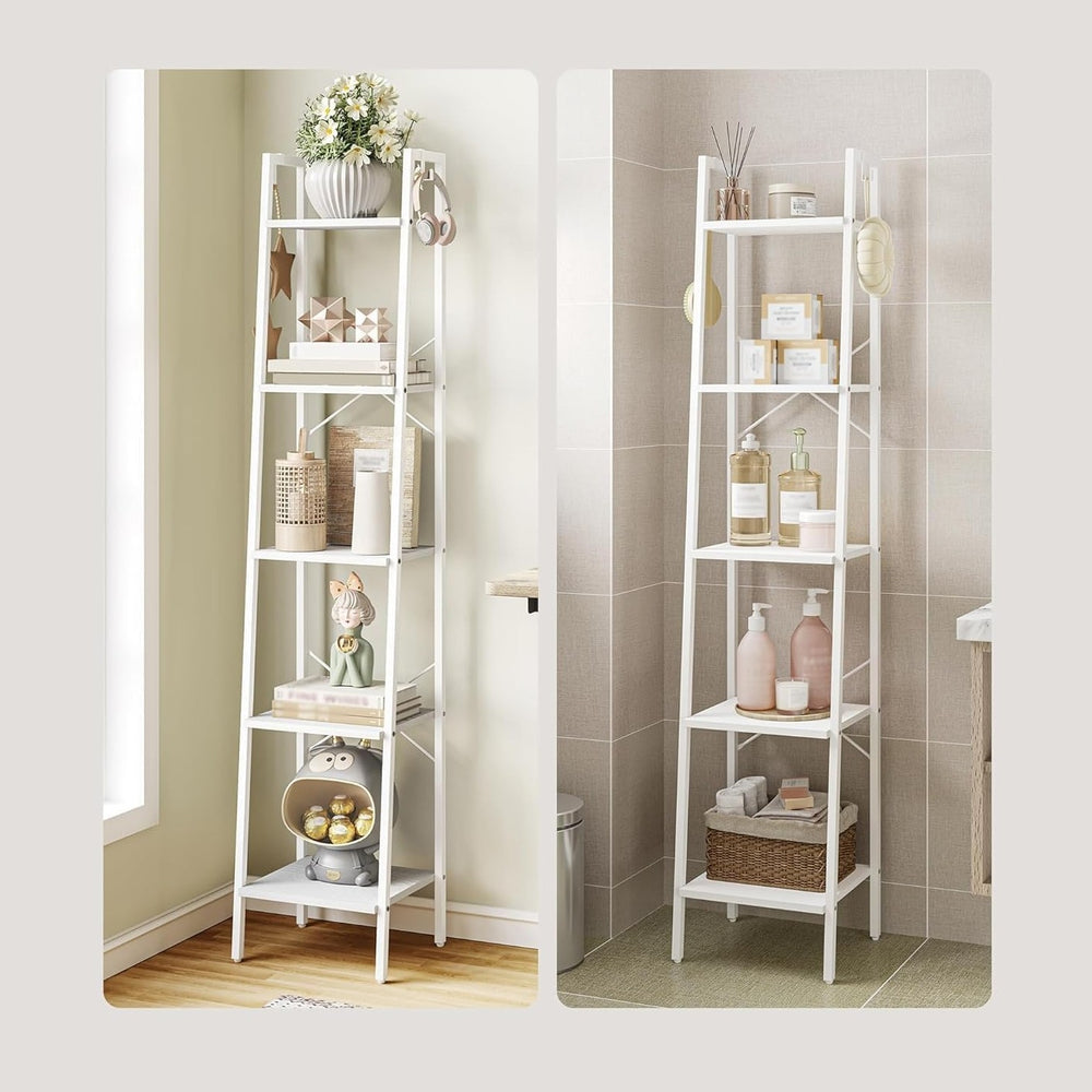 Hzuaneri Ladder Shelf, Bookshelf, Freestanding Corner Storage Shelf