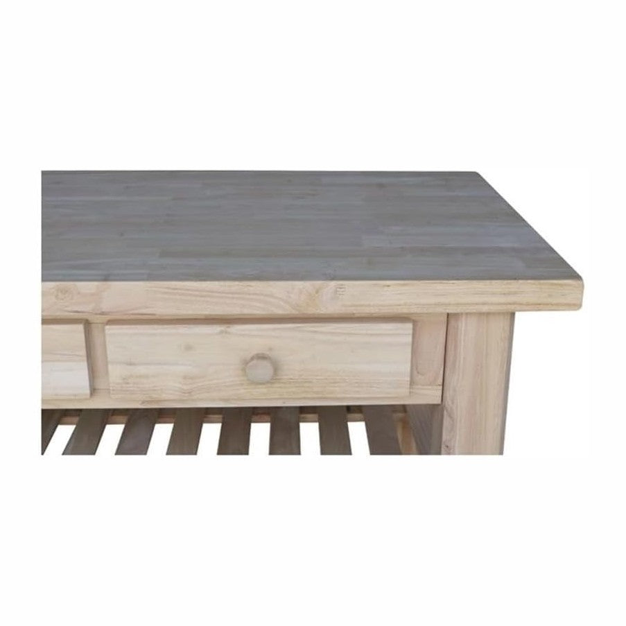 International Concepts Modern Wood Kitchen Island in Natural