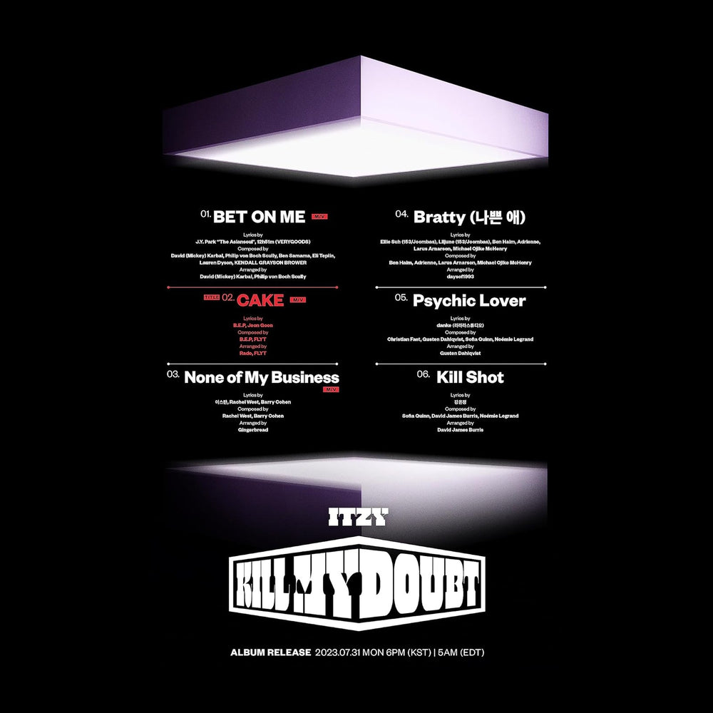 ITZY KILL MY DOUBT 7th Mini Album Cassette Tape 5 Version SET Case+1ea Casset...