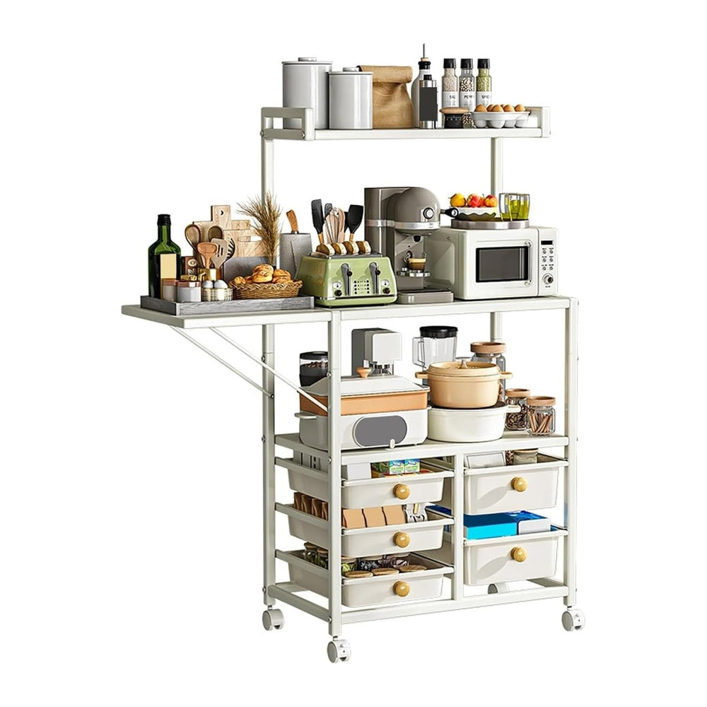 JKGHK Tall Kitchen Storage Cabinet Rack, Pantry Cabinet Storage Cart Sideboar...