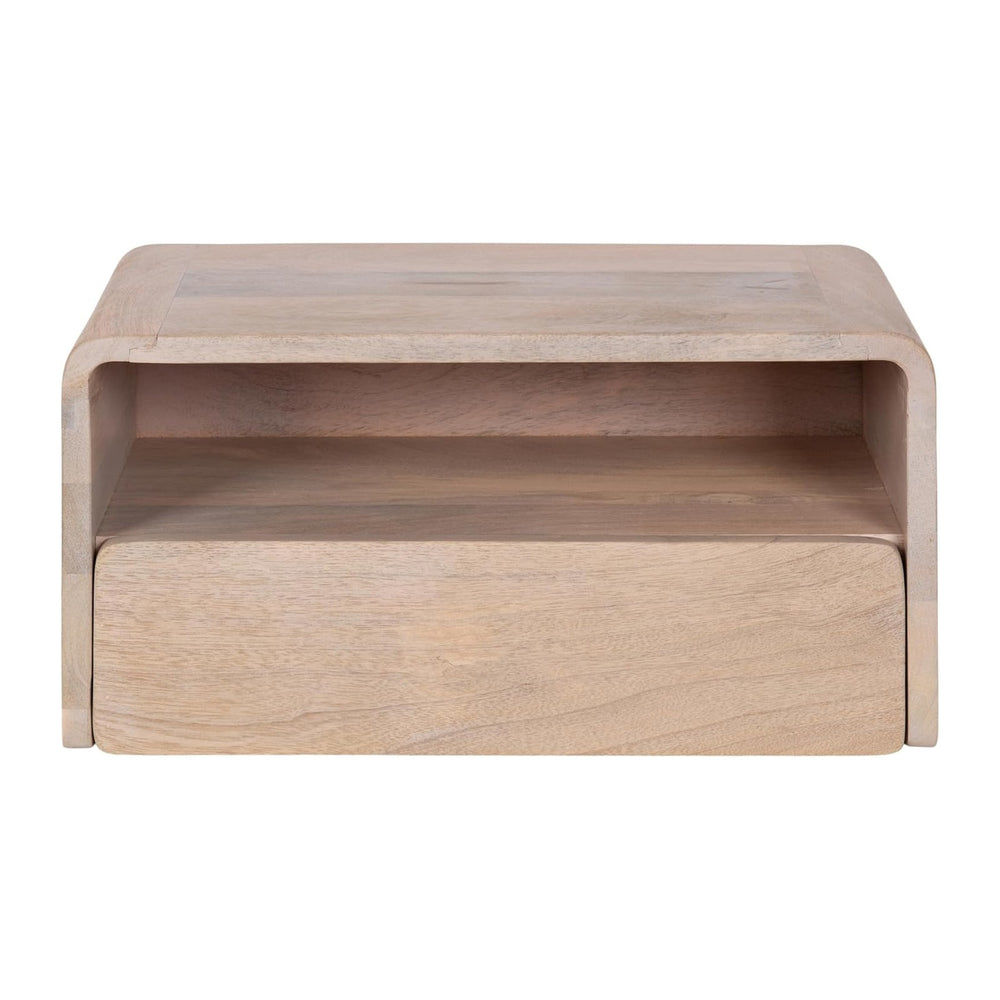 Kate and Laurel Kato Modern Mango Wood Floating Side Table with Drawer, 18 x ...