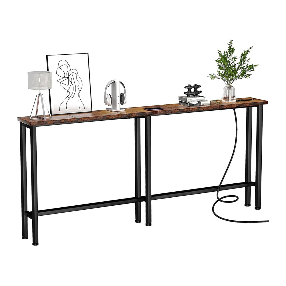Keelian 78" Narrow Console Sofa Table with Power Outlets & 2 USB Por...